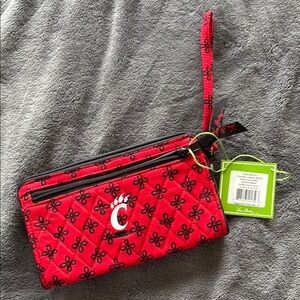 Vera Bradley Red and Black Geometric Wristlet Go Bearcats!